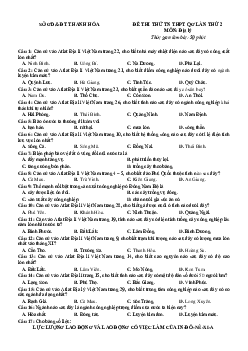 Đề thi thử THPT Quốc gia 2022 môn Địa Lý lần 2 trường THPT Chuyên Lam Sơn, Thanh Hóa