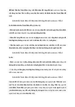 Lí do khiến nhà thơ Xuân Diệu viết Hãy nhìn đời bằng đôi mắt xanh non (3 Mẫu) | Ngữ văn 10 Kết Nối Tri Thức