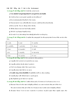 Giải sách bài tập tiếng Anh lớp 9 Unit 6: The Environment