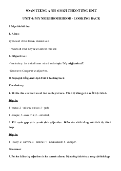 Tiếng Anh lớp 6 unit 4 Looking back