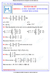 Ma trận và Các phép toán | Bài tập đại số