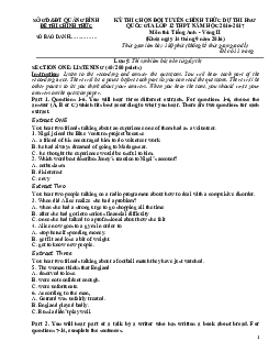 Đề thi chọn đội tuyển dự thi Học sinh giỏi quốc gia THPT năm 2016 (Vòng II) môn Tiếng Anh tỉnh Quảng Bình (có đáp án)