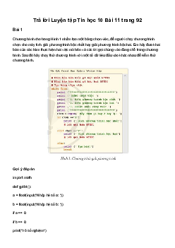 Giải Tin học 10 Bài 11: Thực hành lập trình với hàm và thư viện | Cánh diều