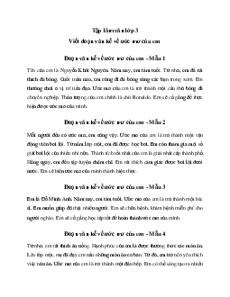 Viết đoạn văn kể về ước mơ của em (25 mẫu) | Tập làm văn lớp 3 Chân trời sáng tạo