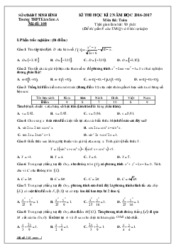 Đề thi HK2 Toán 10 năm học 2016 – 2017 trường THPT Kim Sơn A – Ninh Bình