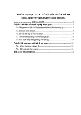 Báo cáo Môn Tham quan nhận thức | Đại học Tài nguyên và Môi trường Hà Nội