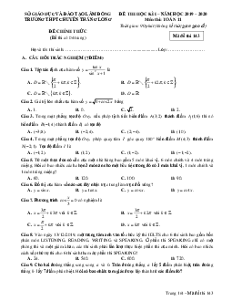 Đề thi HK1 Toán 11 năm 2019 – 2020 trường chuyên Thăng Long – Lâm Đồng