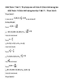 Giải Toán lớp 7 bài 1: Tập hợp các số hữu tỉ | Chân trời sáng tạo