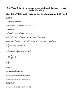 Giải Toán 7 Luyện tập chung trang 44 | Kết nối tri thức