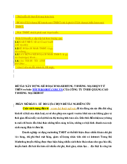 Bài tiểu luận về xây dựng kế hoạch Marketing thương mai điện tử | Đại học Thăng Long