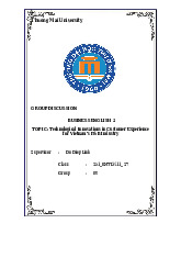 Technological Innovations in Customer Experience for Vietnam's F&B Industry | Bài thảo luận tiếng anh thương mại