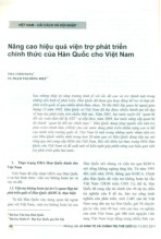 Nâng Cao Hiệu Quả Hỗ Trợ Việt Nam - Hàn Quốc | Môn Hàn Quốc học - Trường Đại học Khoa học, Đại học Thái Nguyên