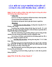 Câu Hỏi Ngắn Gọn Những Nguyên Lý Cơ Bản Của Chủ Nghĩa Mác- Lênin 2 | Đại học Nội Vụ Hà Nội