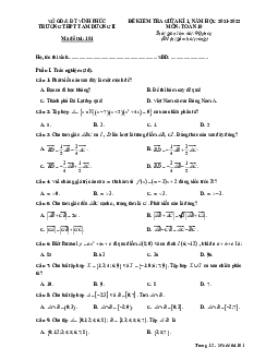 Đề giữa kì 1 Toán 10 năm 2021 – 2022 trường THPT Tam Dương 2 – Vĩnh Phúc
