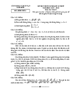 Đề thi tuyển sinh lớp 10 THPT năm học 2017 – 2018 môn Toán sở GD và ĐT Tiền Giang