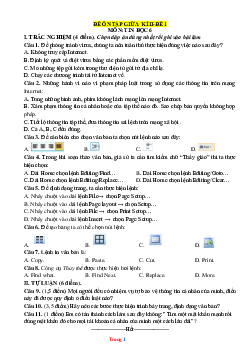 Bộ đề ôn tập giữa học kỳ 2 Tin 6 cánh diều (có đáp án)