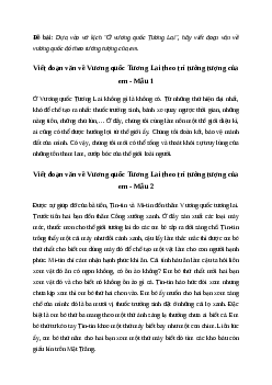 Viết đoạn văn về Vương quốc Tương Lai theo trí tưởng tượng của em | Văn mẫu Tiếng việt 4| Cánh diều