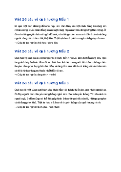 Viết 2-3 câu về quê hương, trong đó có sử dụng một cặp từ có nghĩa trái ngược nhau | Tập làm văn 4