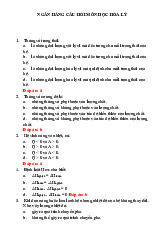 Ngân hàng câu hỏi trắc nghiệm có đáp án chi tiết | Môn Hóa lý 1,2 - Đại học Sư phạm Kỹ thuật Thành phố Hồ Chí Minh