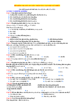 Đề 5:  kiểm tra HKII hóa 10 chân trời sáng tạo (có đáp án)