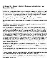 Những phát triển mới của hệ thống pháp luật Việt Nam giai đoạn 2004 -2009