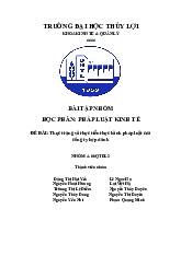 Bài tập nhóm Thực trạng và thực tiễn thực hành pháp luật của công ty hợp danh môn Pháp luật kinh tế | Trường Đại học Thủy Lợi