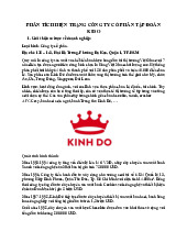 Phân tích hiện trạng Công ty Cổ phần Tập đoàn Kido môn Quản trị kinh doanh | Trường Đại Học Nha Trang