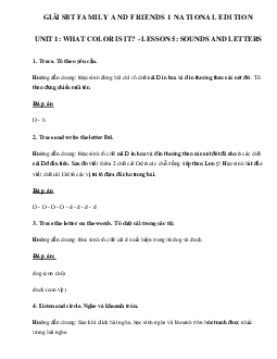 Giải SBT tiếng Anh lớp 1 Unit 1 What color is it? Lesson 5 | Family & Friends