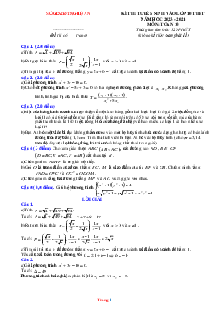 Đề thi tuyển sinh vào lớp 10 năm 2023-2024 môn toán 10 Sở GD và ĐT Nghệ An (có đáp án và lời giải chi tiết)