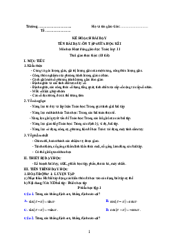 Ôn tập giữa học kì I | Giáo án Toán 11 Kết nối tri thức