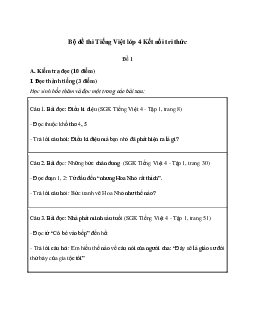Đề thi học kì 1 môn Tiếng Việt 4 năm 2023 - 2024 sách Kết nối tri thức với cuộc sống | đề 5
