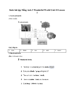 Giải SBT Tiếng Anh 3 Wonderful World Unit 10 Our World Lesson 1