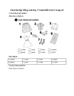 Sách bài tập Tiếng Anh lớp 3 Explore Our World Unit 5 Cool clothes trang 44