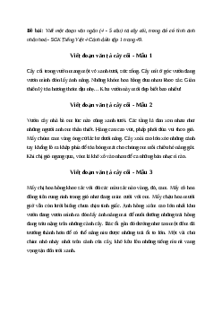 Viết đoạn văn tả cây cối, trong đó có hình ảnh nhân hoá (3 mẫu) | Văn mẫu Tiếng việt 10| Cánh diều