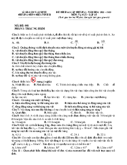 Đề thi học sinh giỏi môn Lý 10 THPT Lương Đắc Bằng 2022-2023 có lời giải chi tiết.