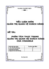 Phân tích thực trạng quản trị quan hệ khách hàng của Vinamilk