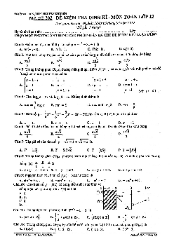 Đề kiểm tra định kì Toán 12 năm 2019 trường Nguyễn Khuyến – TP. HCM