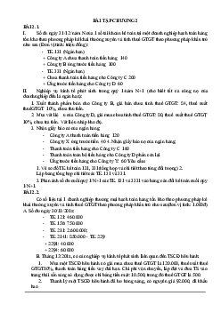 Bài tập ôn tập Chương 2 học phần Nguyên lý kế toán