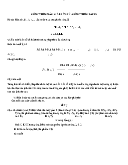 Công thức xác suất đầy đủ | Trường Đại học Y khoa Phạm Ngọc Thạch