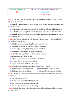 TOP 6 đề thi thử THPT Quốc gia môn Lịch sử có đáp án và lời giải