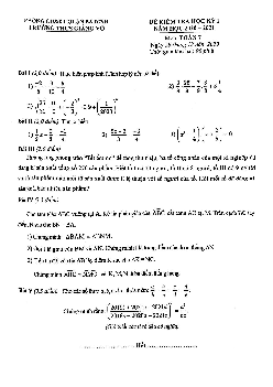Đề thi HK1 Toán 7 năm 2020 – 2021 trường THCS Giảng Võ – Hà Nội