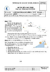 Đề thi giữa HKI học phần Vật lý đại cương 1 (Cơ và Nhiệt) năm 2024 - 2025 | Trường Đại học Khoa học tự nhiên, Đại học Quốc gia Thành phố Hồ Chí Minh