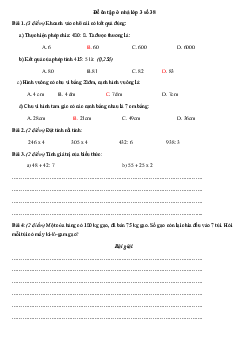 Đề ôn tập ở nhà lớp 3 số 38 có đáp án - (Ngày 14/4)