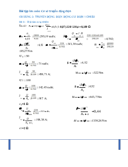 Bài tập lớn | Cơ sở truyền động điện | Đại học Khoa học Xã hội và Nhân văn, Đại học Quốc gia Thành phố HCM