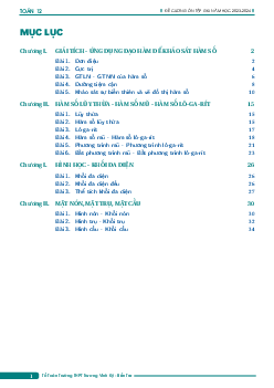 Đề cương giữa kì 1 Toán 12 năm 2023 – 2024 trường THPT Trương Vĩnh Ký – Bến Tre