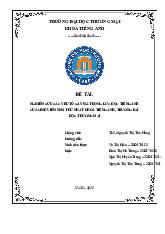 Nghiên cứu các yếu tố gây mất động lực học tiếng Anh của sinh viên năm nhất | Bài thảo luận Phương pháp nghiên cứu khoa học