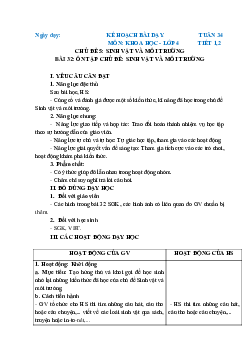Giáo án Khoa học lớp 4 Tuần 34 | Chân trời sáng tạo