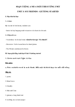 Tiếng Anh lớp 6 unit 3 Getting started