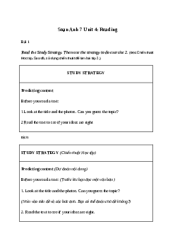 Giải Tiếng Anh 7 Unit 4: Reading | Friends Plus