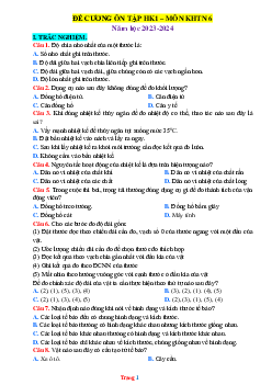 Đề cương ôn tập học kỳ 1 KHTN 6 năm học 2023-2024